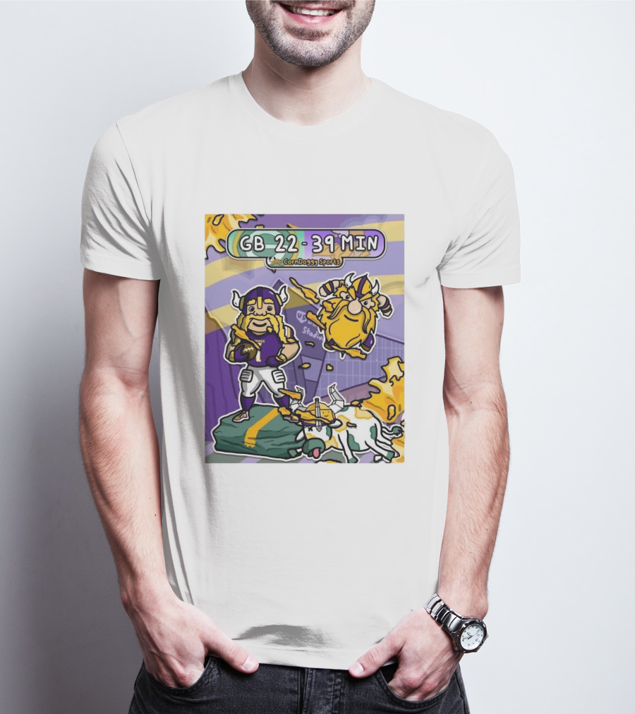 GB 22 39 MIN CornDoggy Sports Green Bay Packers Vs Minnesota Vikings T-Shirt