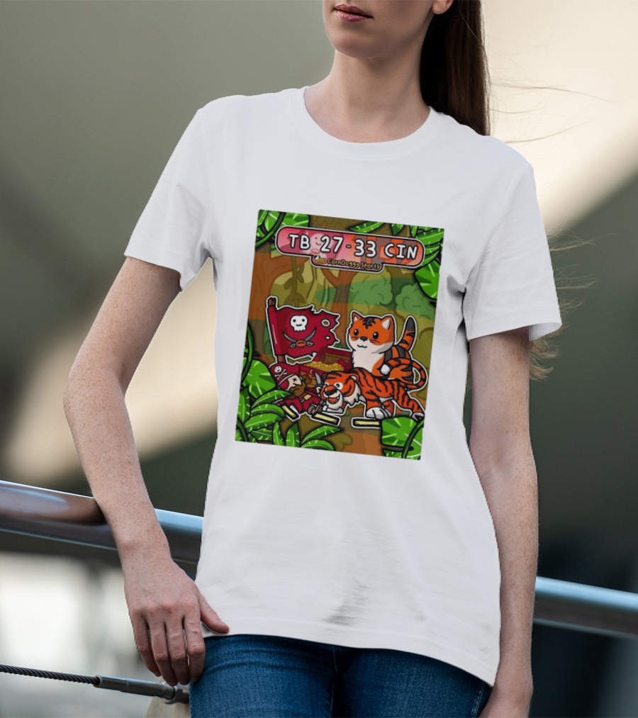TB 27 33 CIN CornDoggy Sports Tampa Bay Buccaneers Vs Cincinnati Bengals T-Shirt