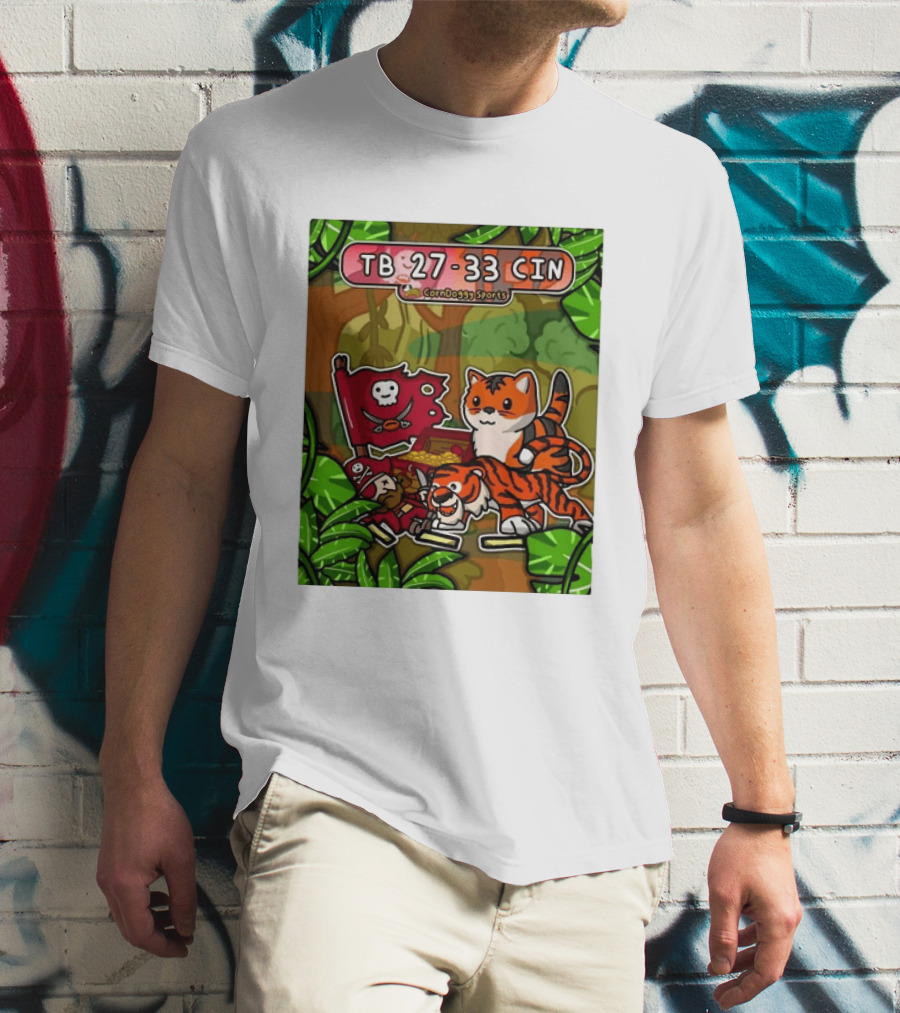 TB 27 33 CIN CornDoggy Sports Tampa Bay Buccaneers Vs Cincinnati Bengals T-Shirt