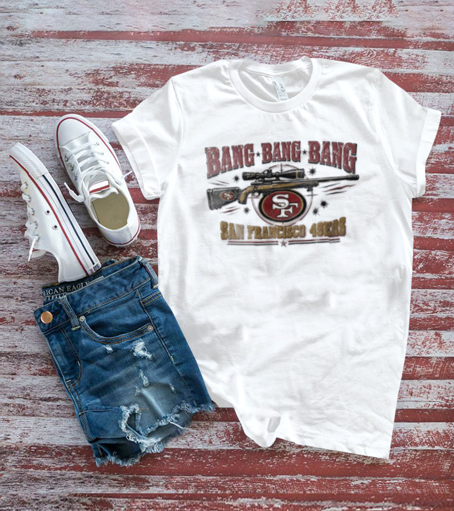 San Francisco 49ers Sniper Rifle Bang Bullet Holes SF T-Shirt