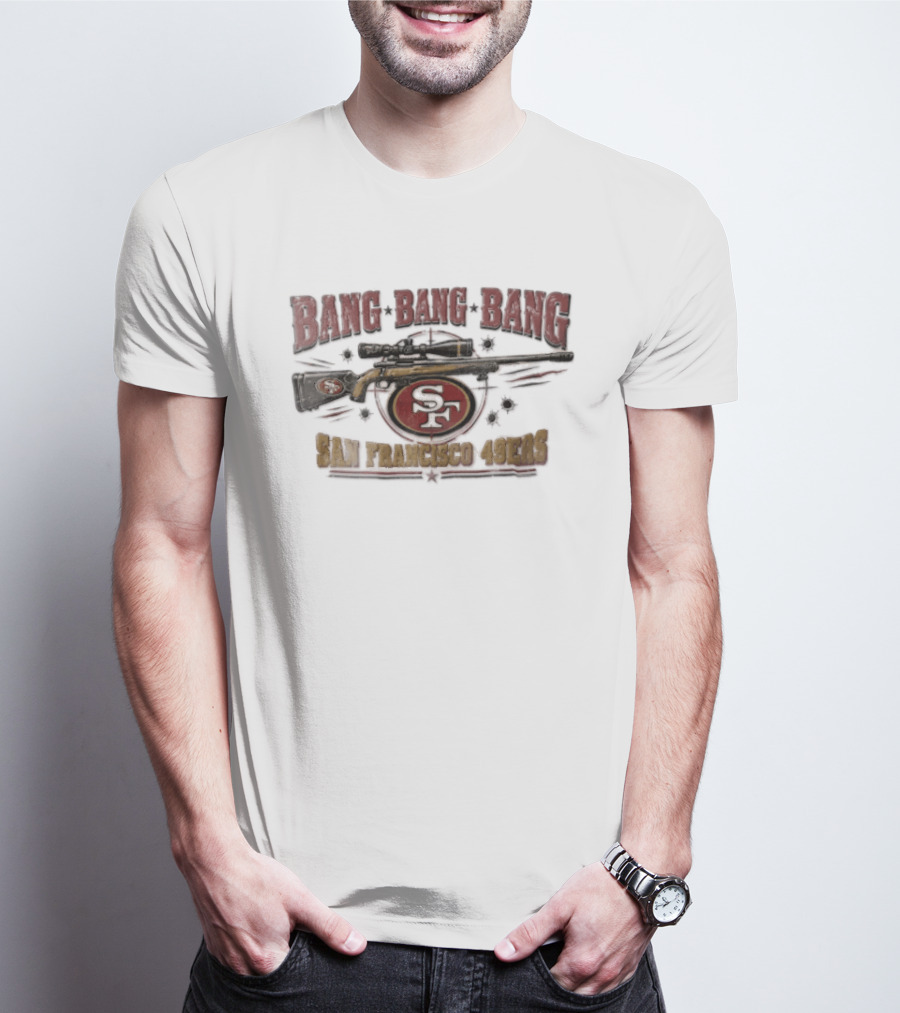 San Francisco 49ers Sniper Rifle Bang Bullet Holes SF T-Shirt