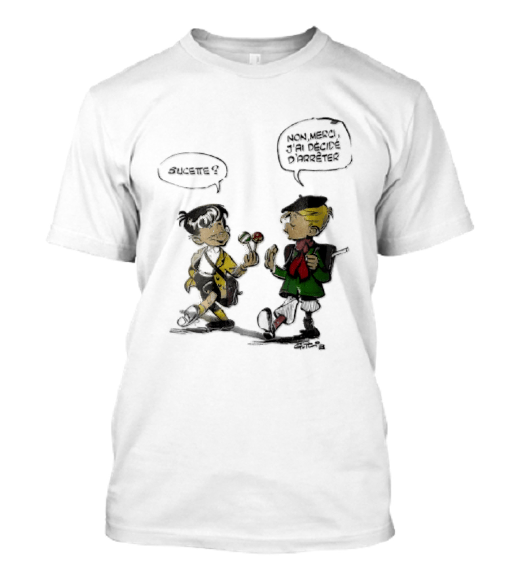 Sucette Non Merci Jai Decide Darreter Gotlib Cartoon French Schoolboys T-Shirt