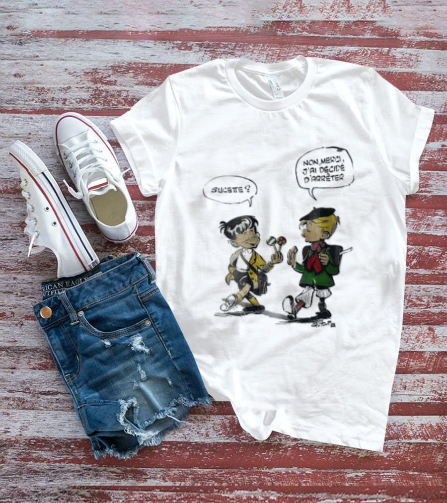Sucette Non Merci Jai Decide Darreter Gotlib Cartoon French Schoolboys T-Shirt