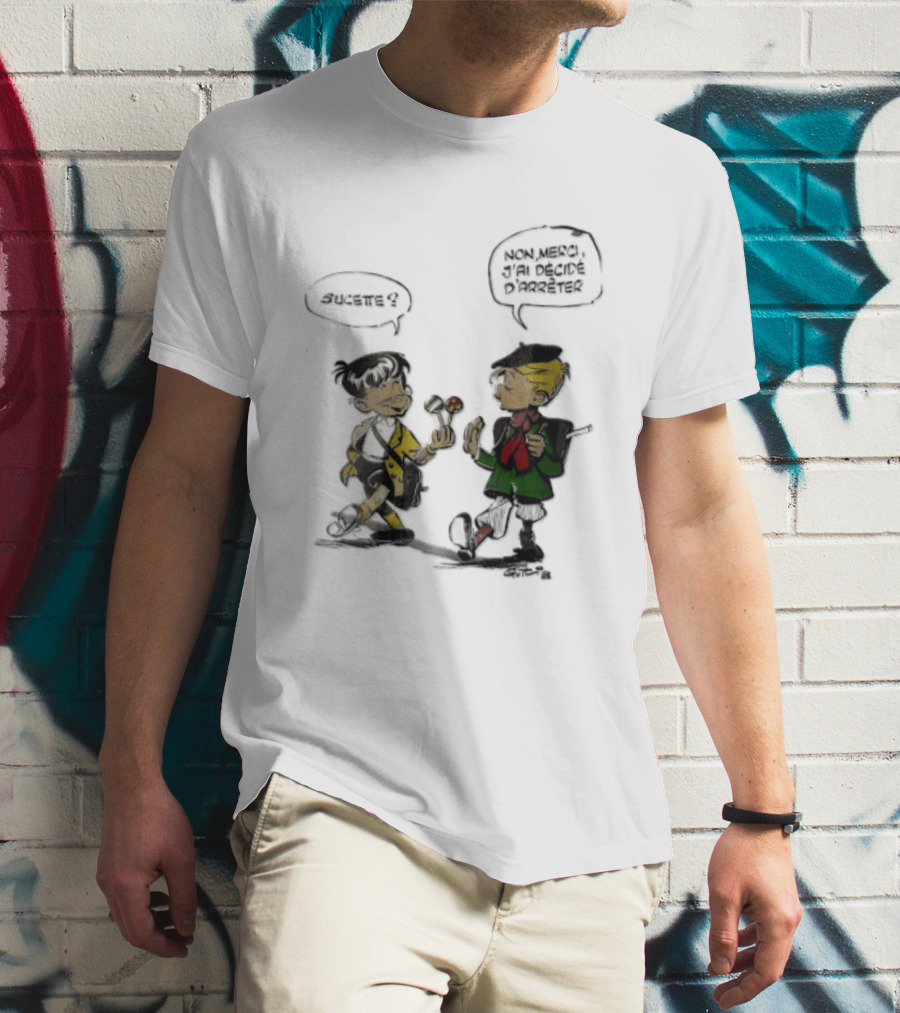 Sucette Non Merci Jai Decide Darreter Gotlib Cartoon French Schoolboys T-Shirt