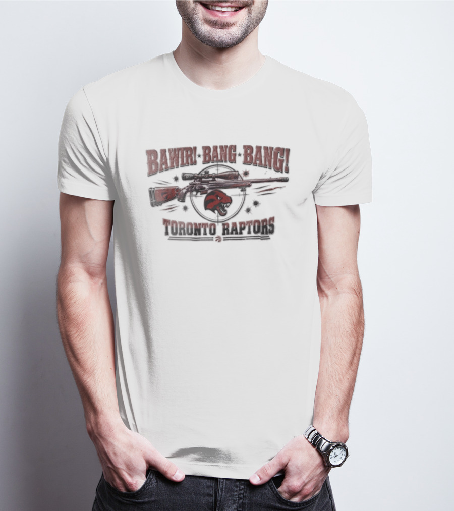 Toronto Raptors Bawir Bang Bang Sniper Rifle Dinosaur Head T-Shirt