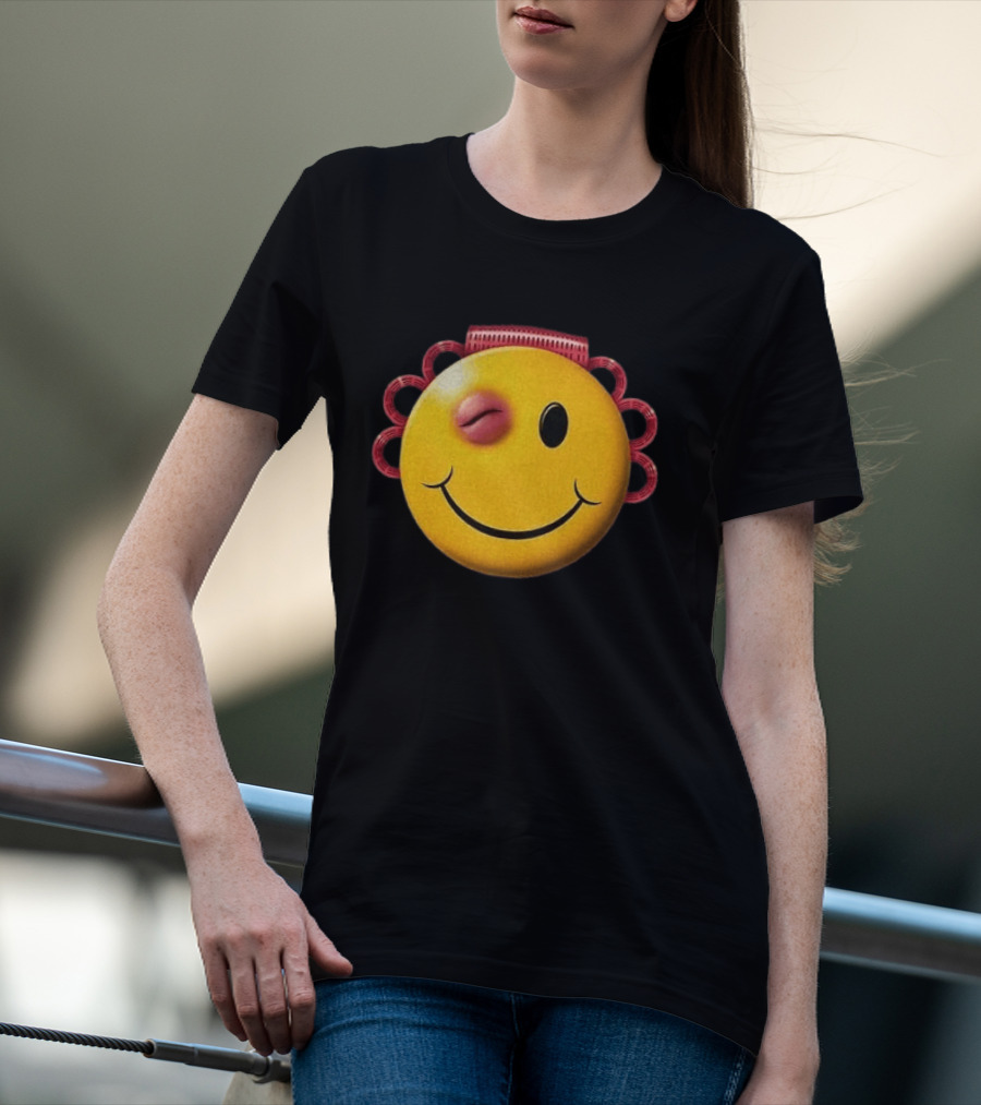 A$AP Rocky Don't Be Dumb Tour Smiley Face With Winking Eye And Red Rope Details T-Shirt