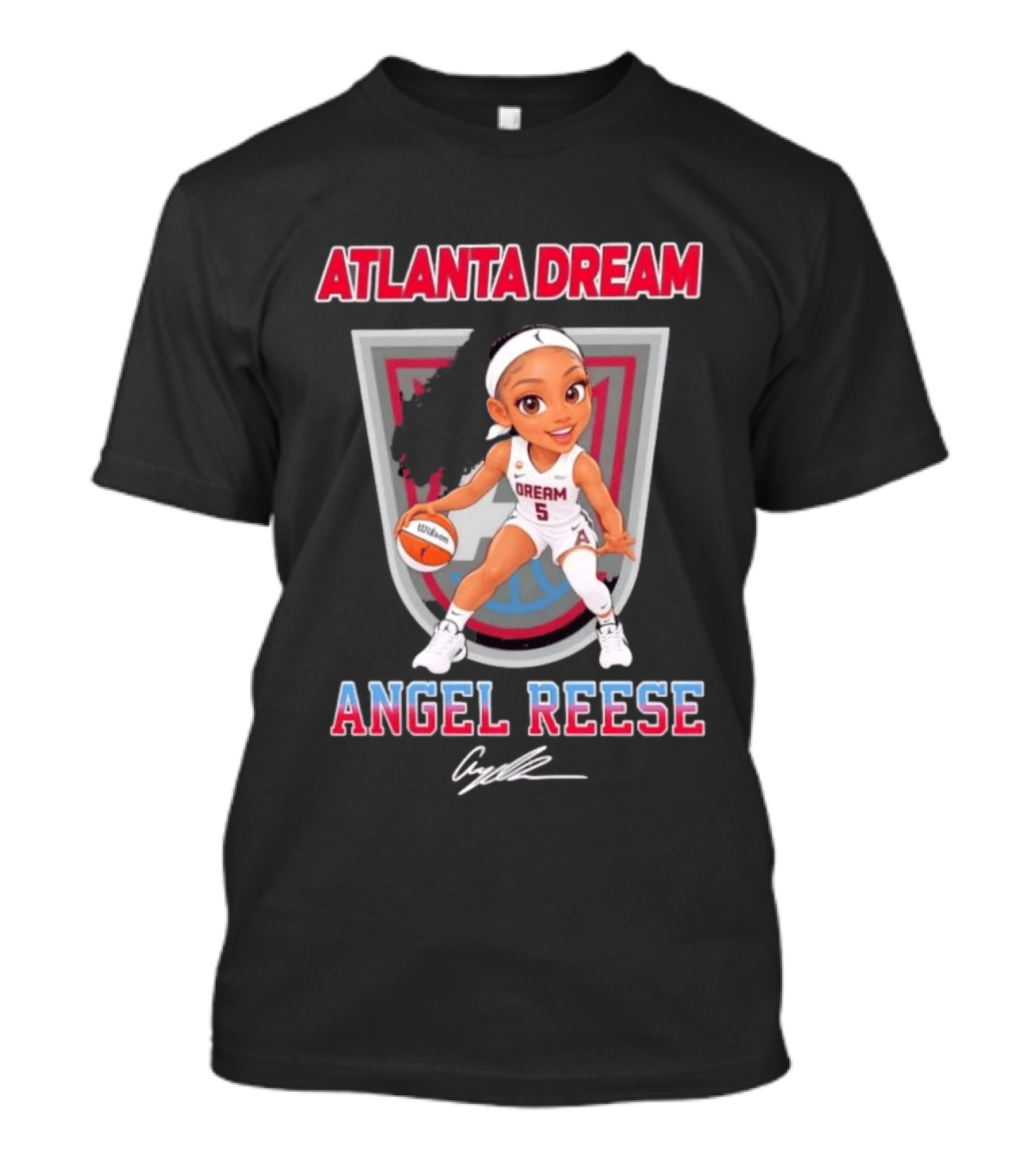 Atlanta Dream Angel Reese No 5 Chibi Basketball T-Shirt