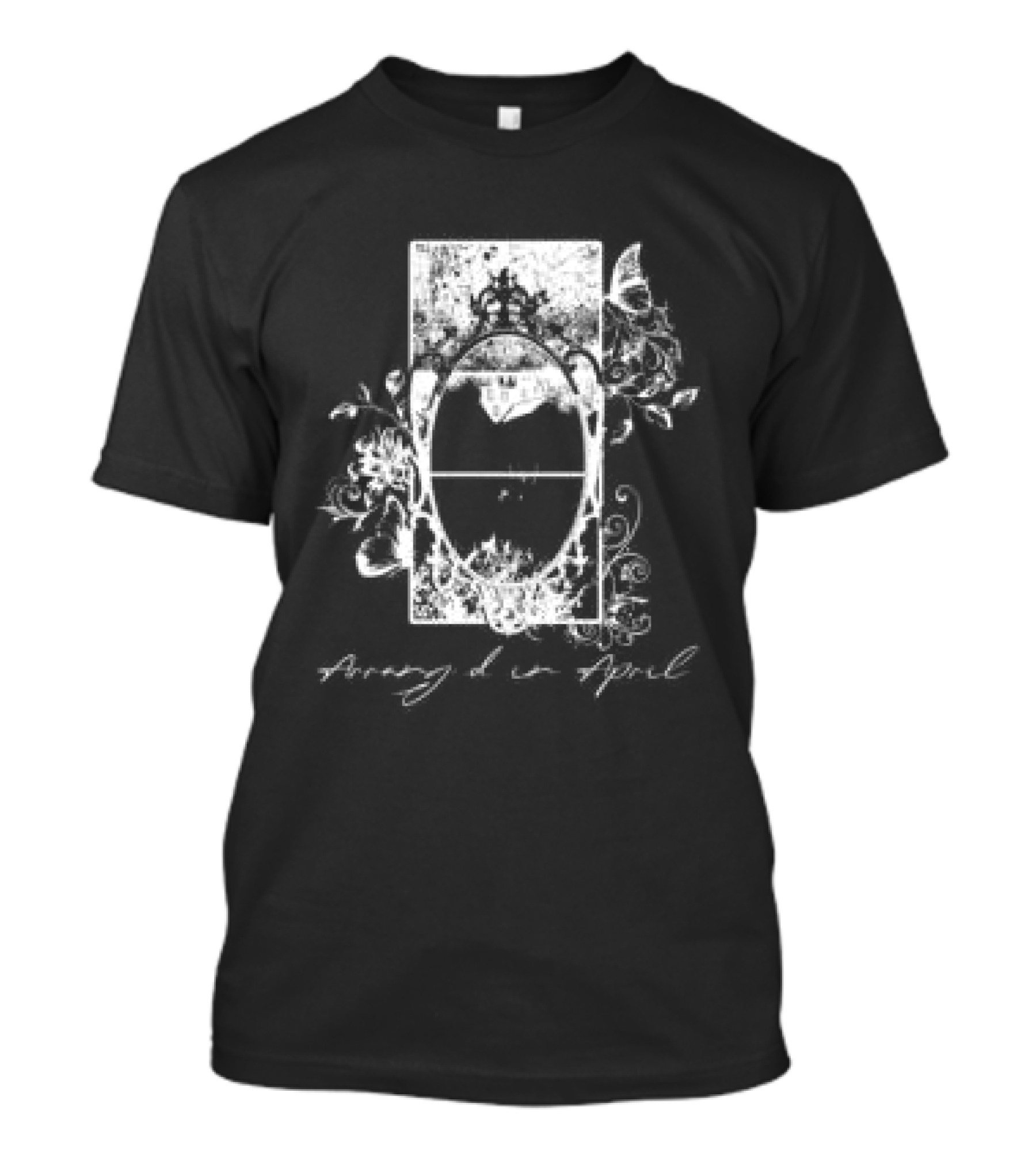 Arranged In April Store Mirror Floral Frame T-Shirt