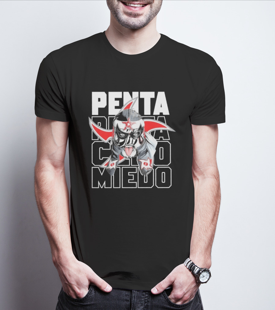 Penta Lucha Libre Cero Miedo Bold Text Red White T-Shirt