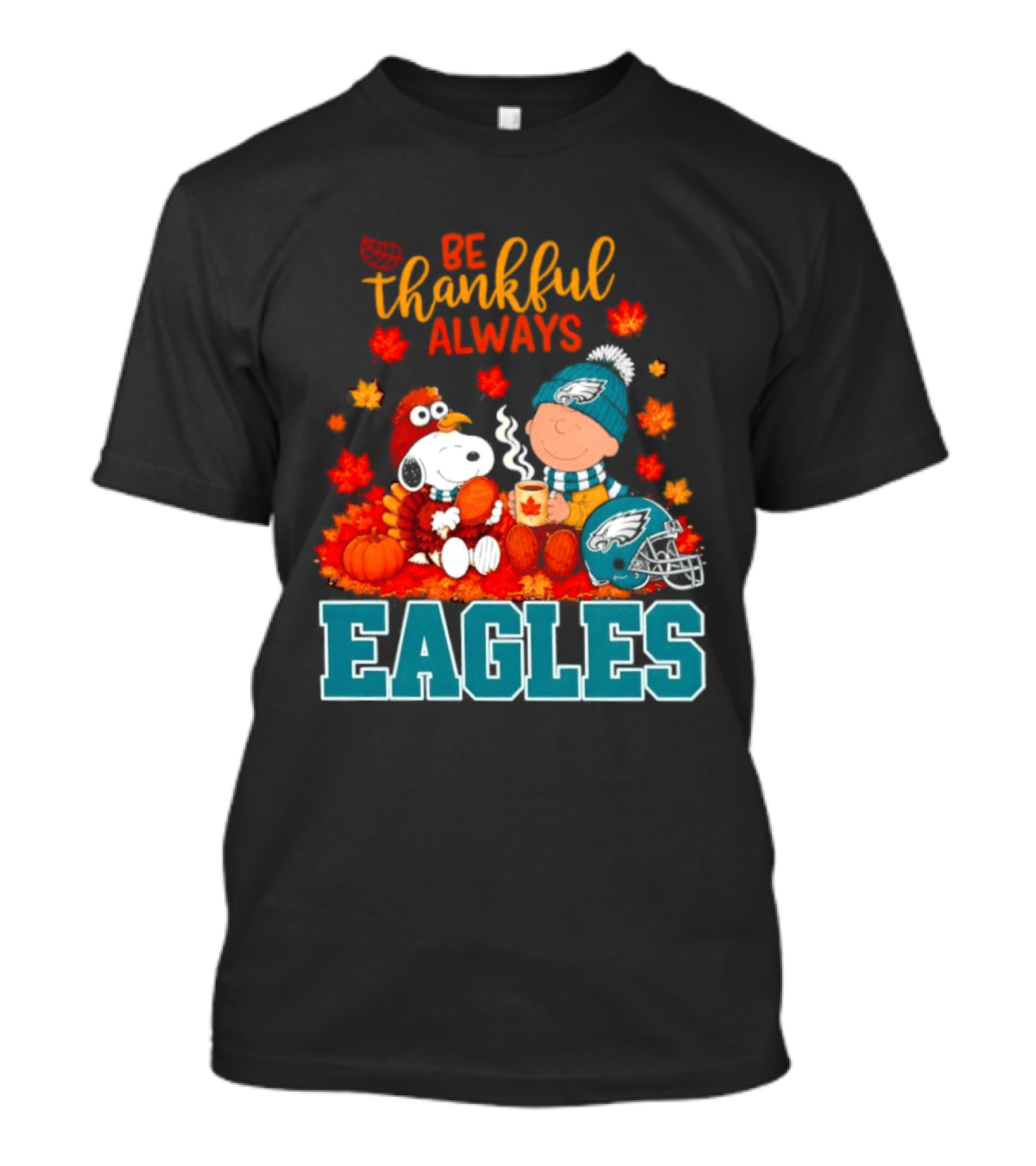 Be Thankful Always Snoopy And Charlie Brown With Eagles T-Shirt