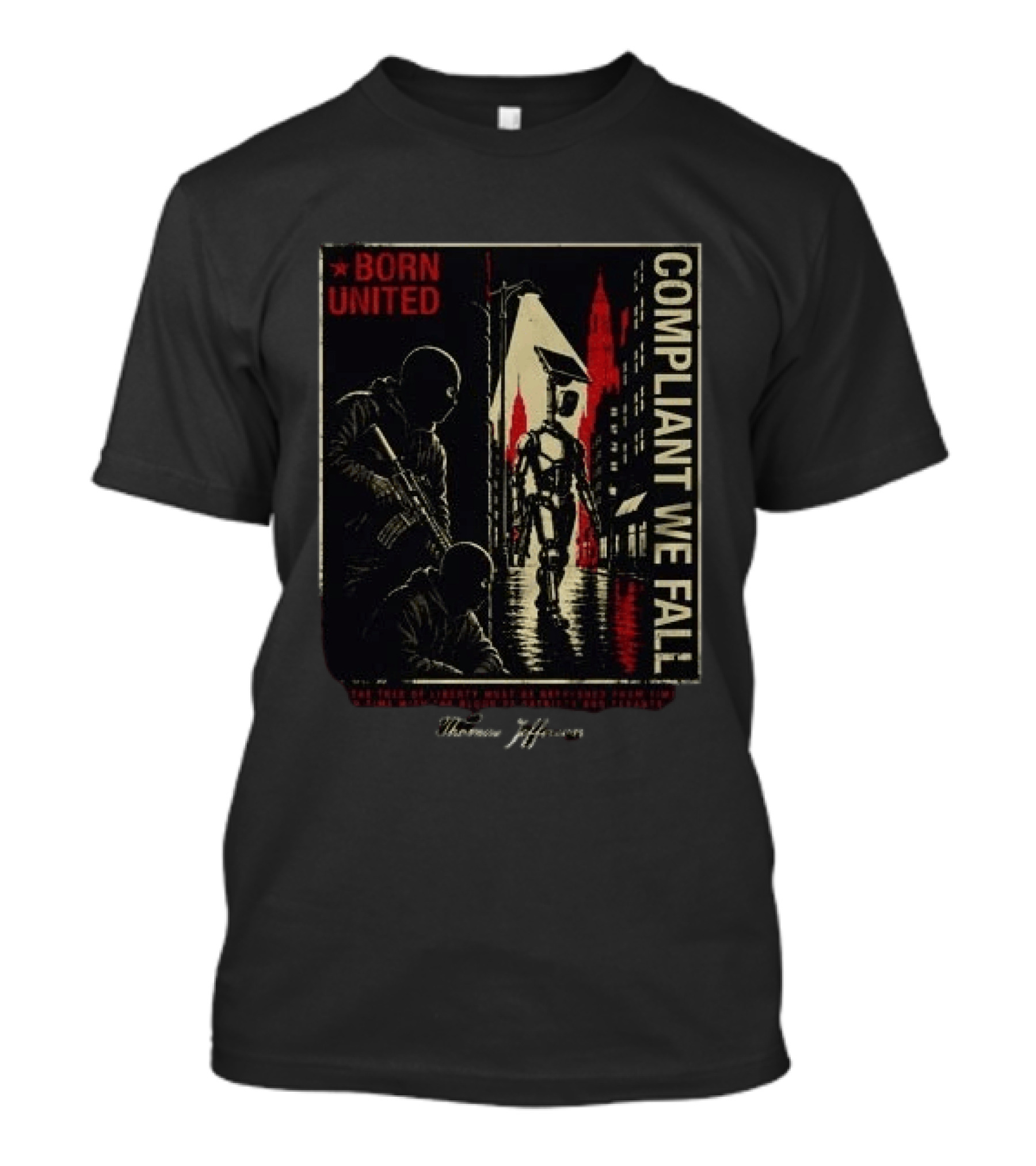 Born United Compliant We Fall Urban Street Scene T-Shirt