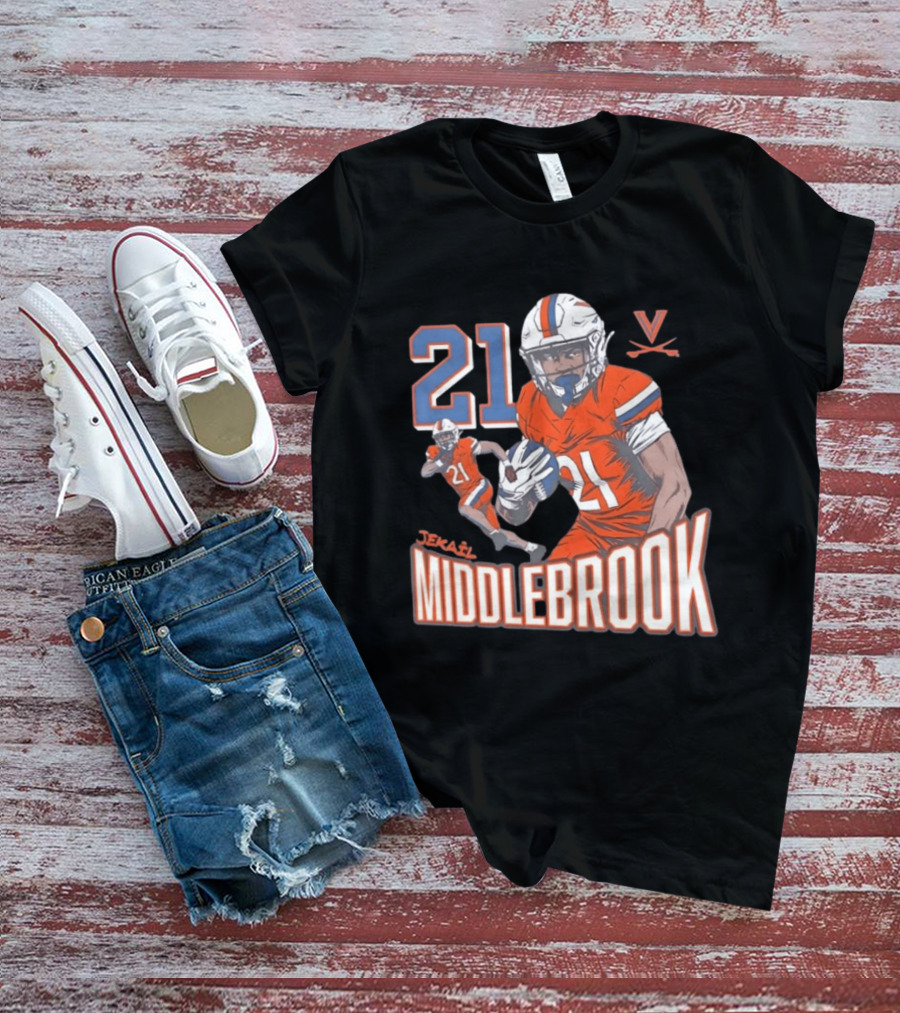 Jekail Middlebrook 21 Virginia Cavaliers Football Player T-Shirt
