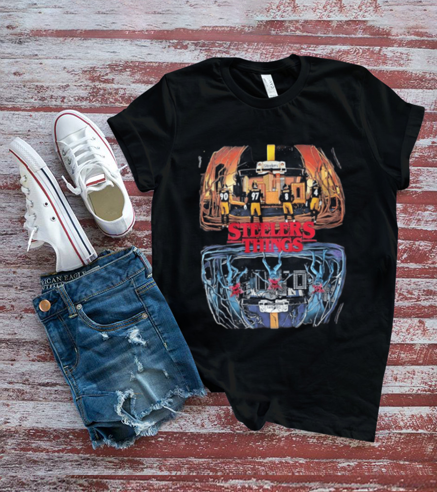 Pittsburgh Steelers Halloween Upside Down Stranger Things T-Shirt