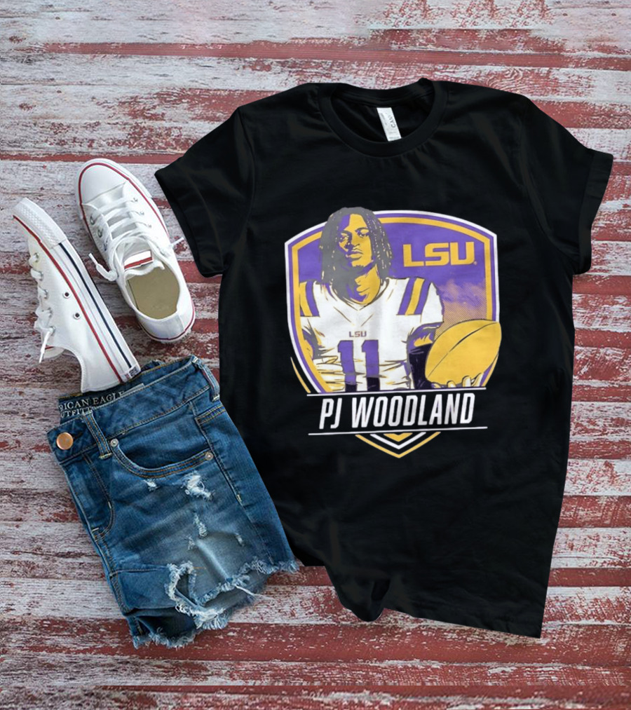 LSU Tigers Football PJ Woodland No 11 T-Shirt