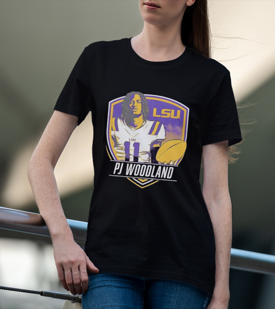 LSU Tigers Football PJ Woodland No 11 T-Shirt