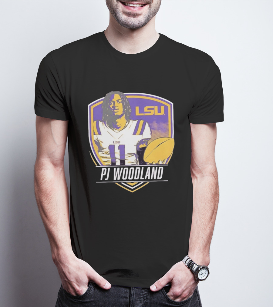 LSU Tigers Football PJ Woodland No 11 T-Shirt