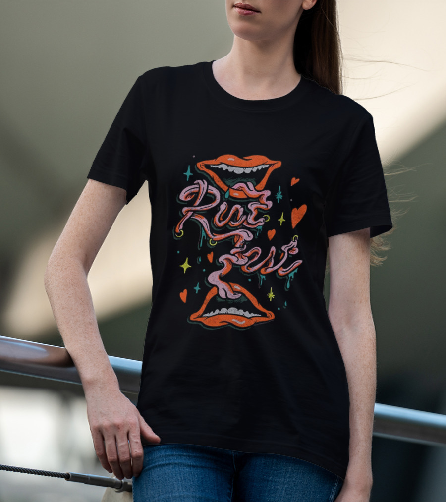 Riot Fest 2026 Chicago Douglass Park September Tongue Tied Lineup Vibrant Lips And Hearts T-Shirt