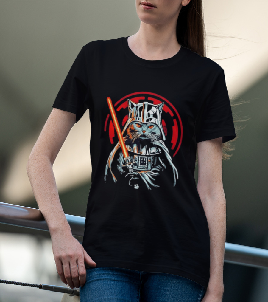 Darth Vader Cat Star Wars Sith Lord Lightsaber Iconic Mashup T-Shirt