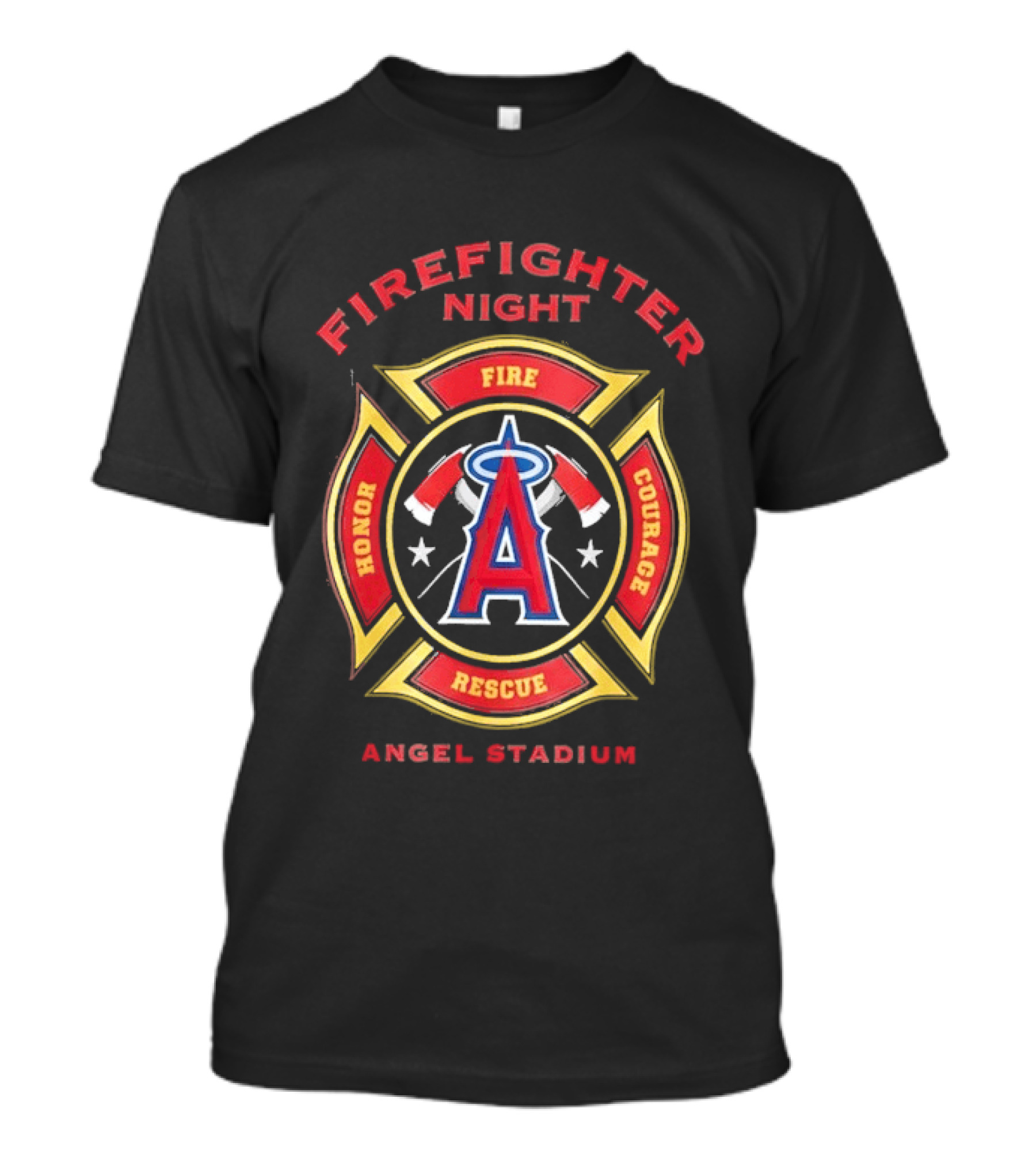 Firefighter Night Angel Stadium Los Angeles Angels Honor Fire Courage Rescue T-Shirt
