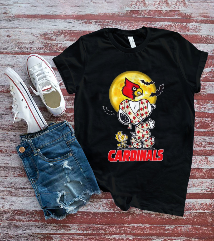 Louisville Cardinals Snoopy Woodstock Mummy Halloween T-Shirt