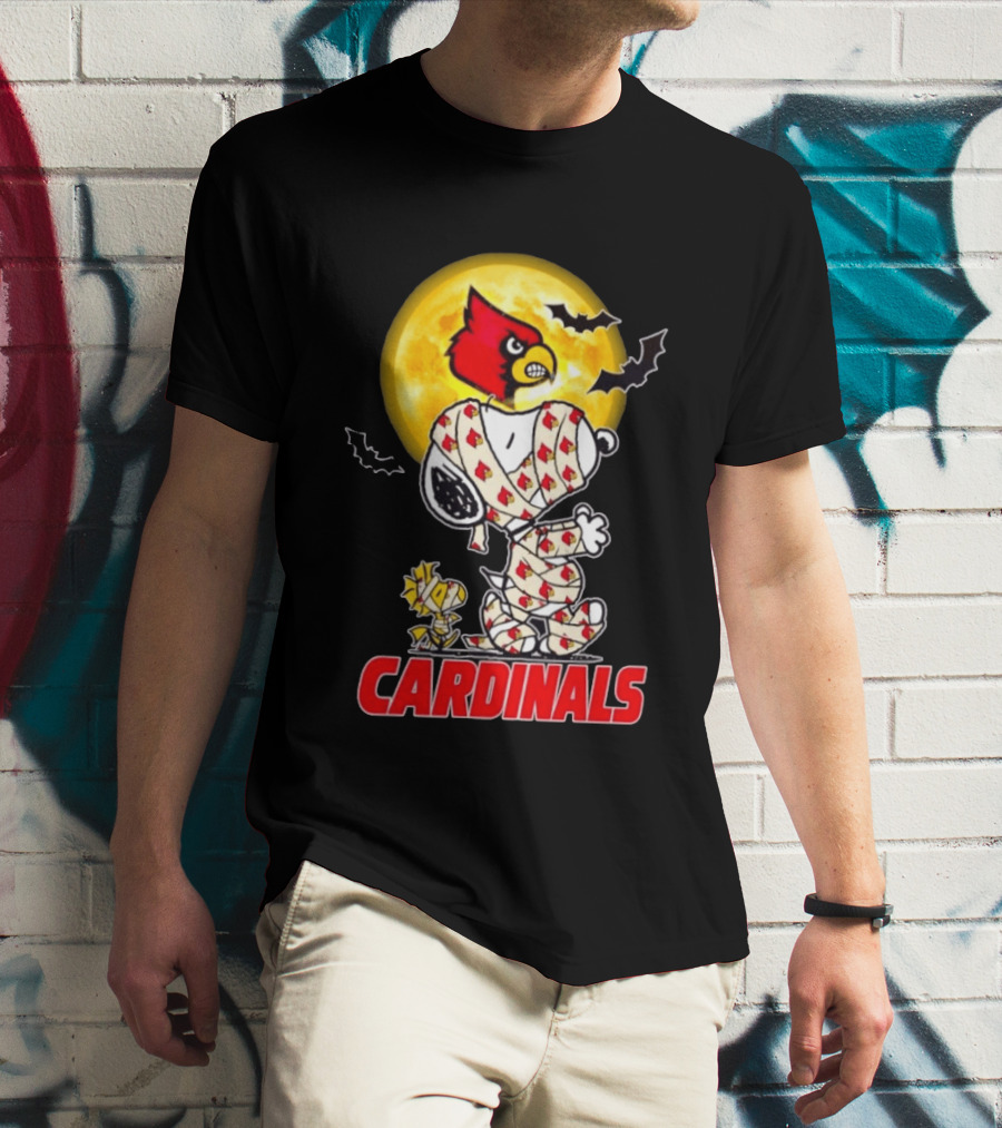 Louisville Cardinals Snoopy Woodstock Mummy Halloween T-Shirt