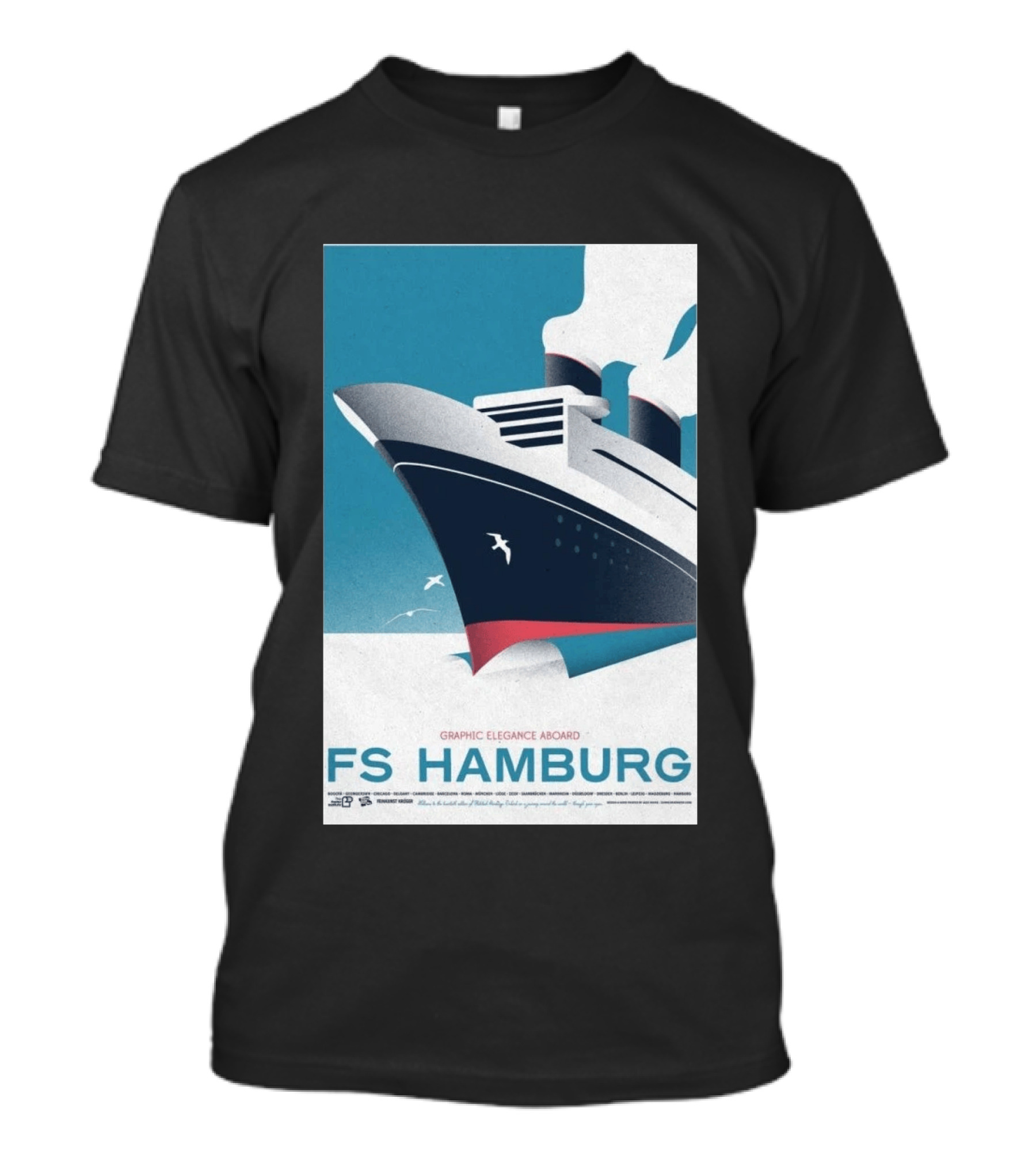 FS Hamburg Graphic Elegance Aboard Travel Maritime T-Shirt