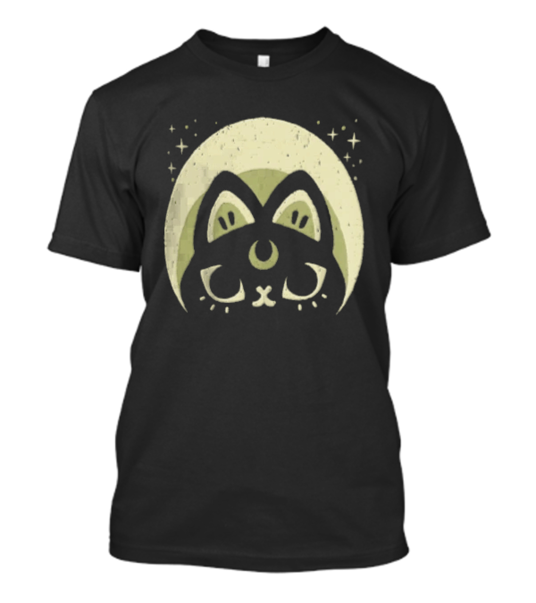 Half Moon Witchy Cat Lunar Magic Mystic Feline T-Shirt
