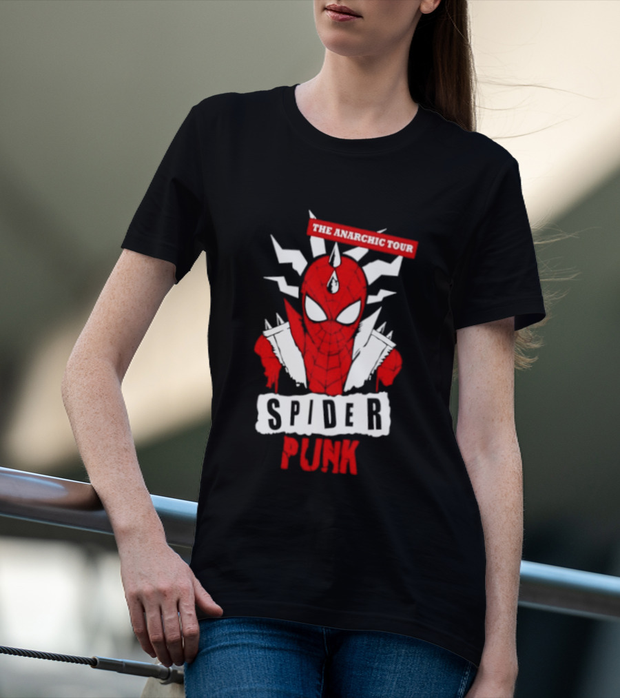 Spider Punk The Anarchic Tour Comic Style Spiked Hero T-Shirt