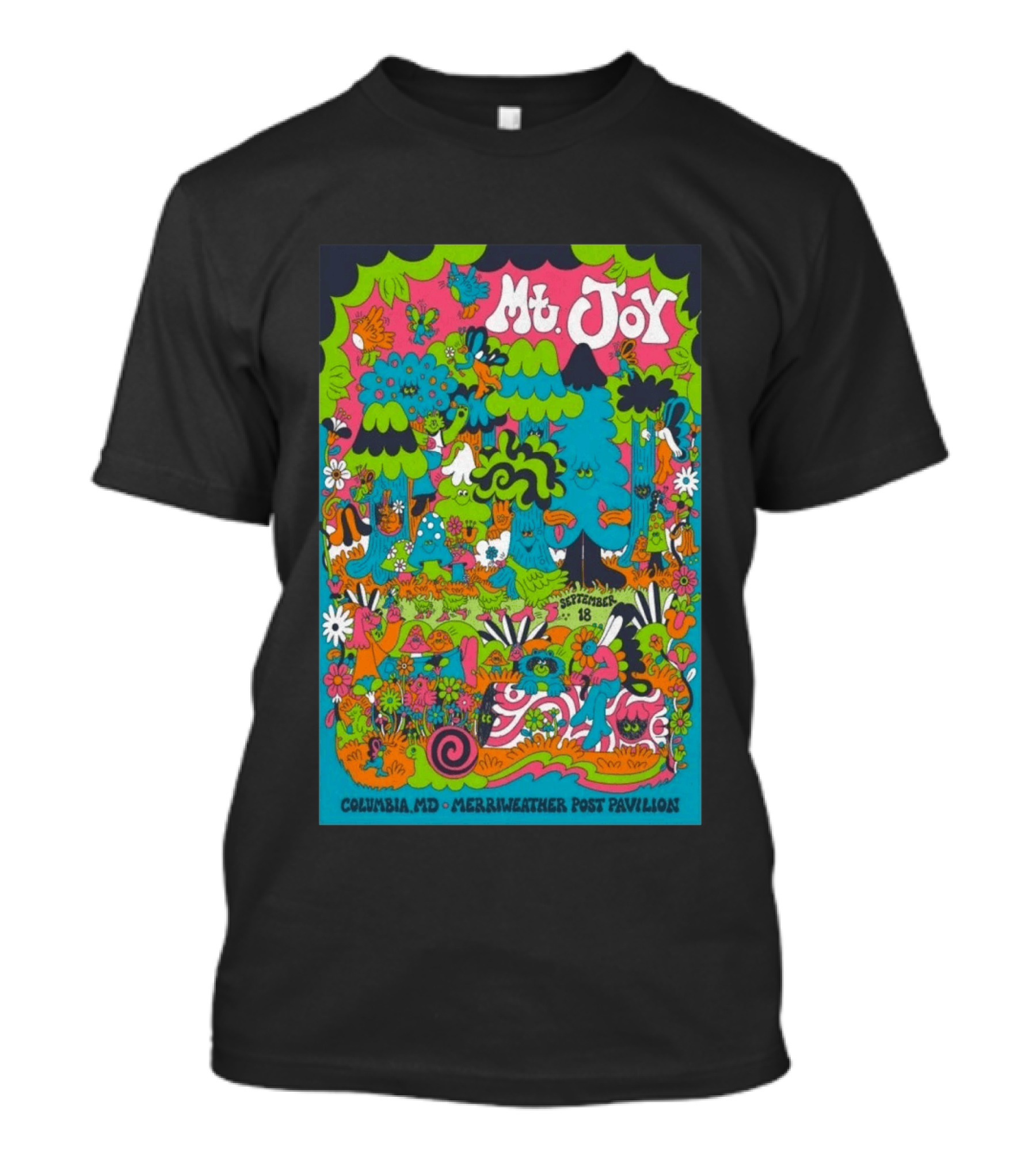 Mt. Joy September 18 Columbia MD Merriweather Post Pavilion Psychedelic Forest Concert T-Shirt