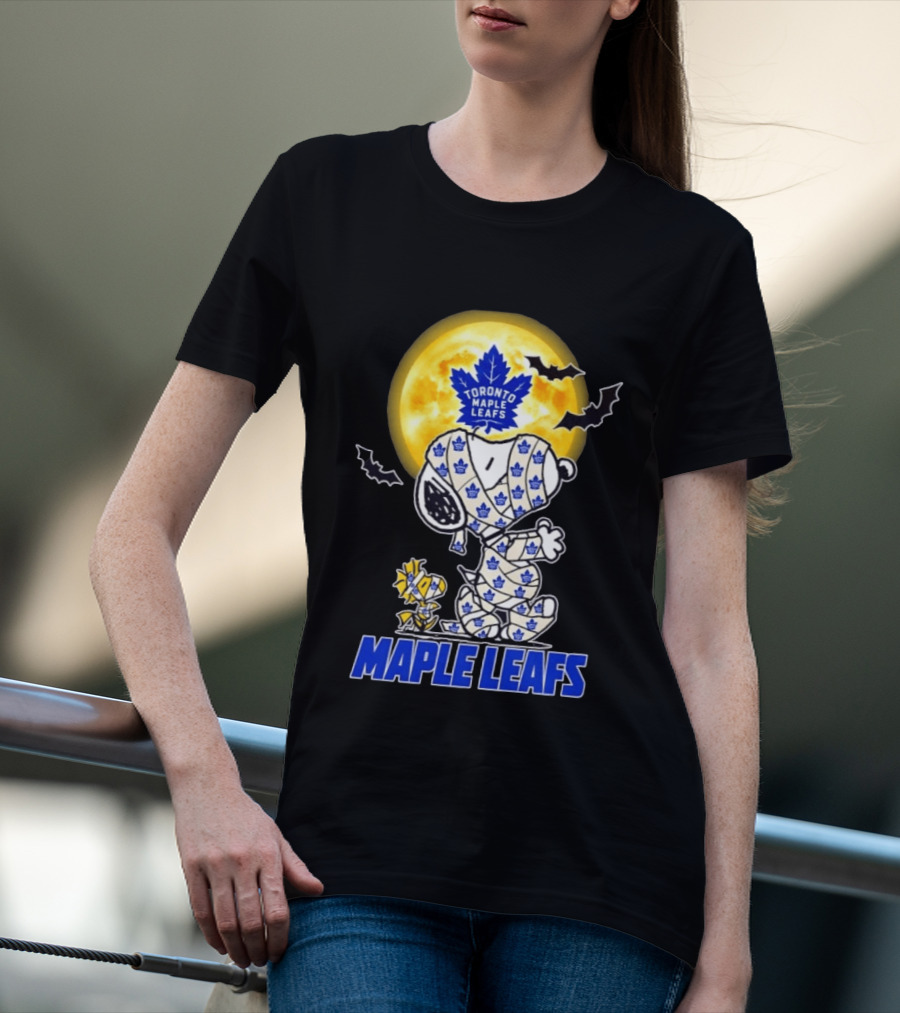 Toronto Maple Leafs Snoopy Woodstock Mummy Halloween Collaboration T-Shirt