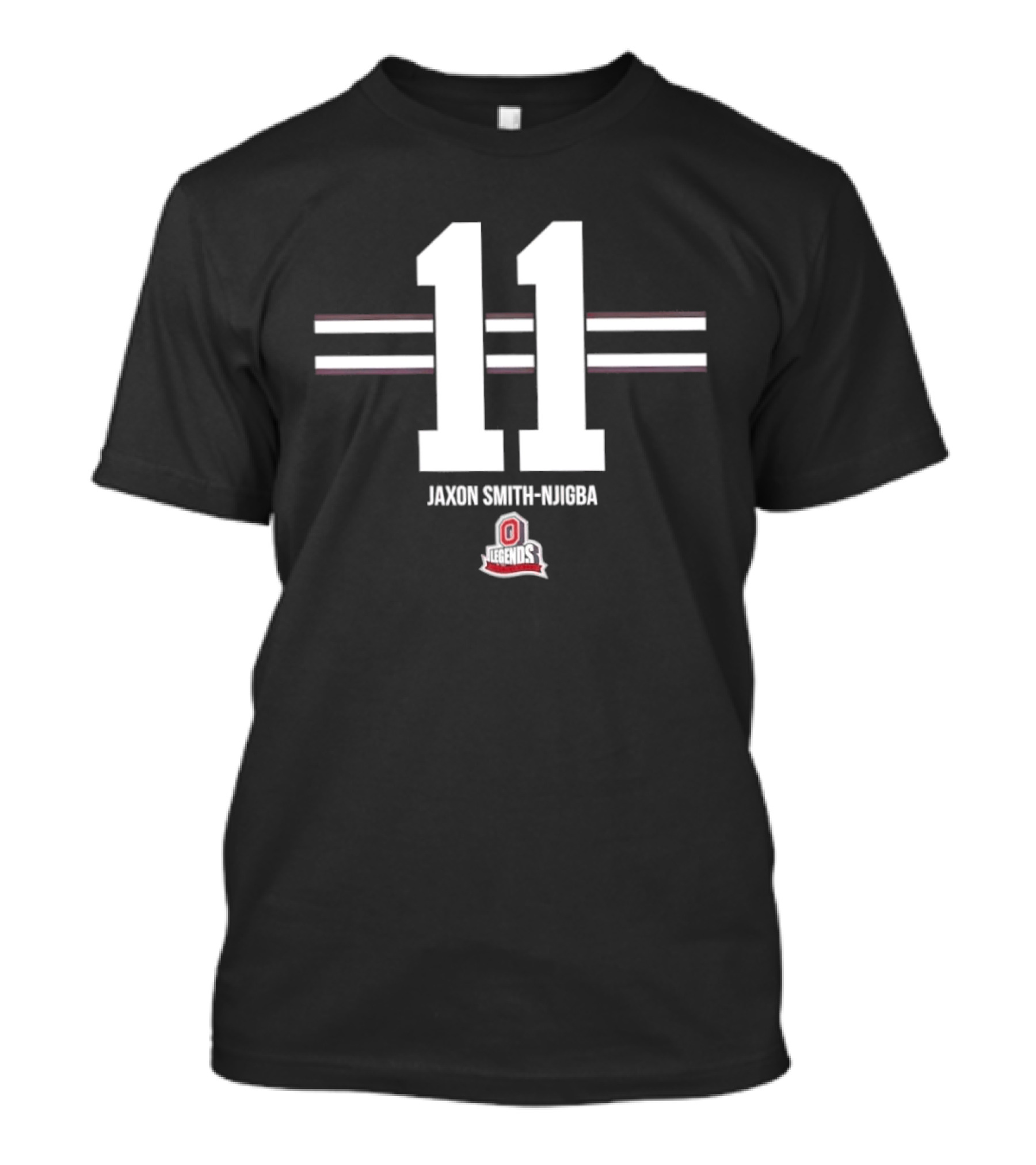 Ohio State Buckeyes Jaxon Smith Njigba 11 Stripe Football T-Shirt