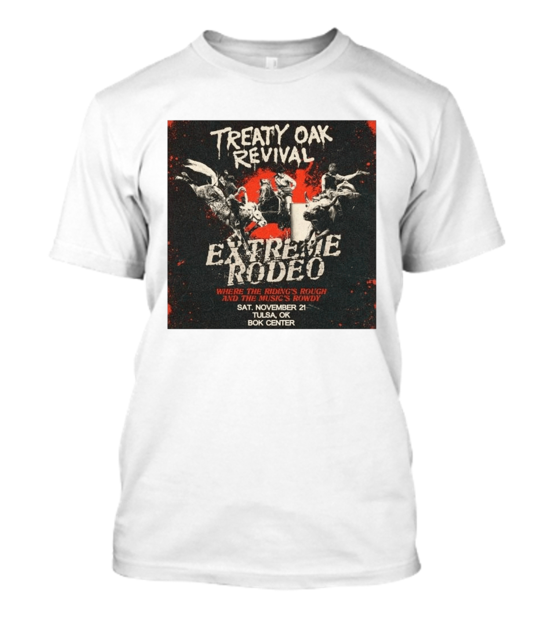 Treaty Oak Revival Extreme Rodeo Tulsa OK November 21 Bok Center Event T-Shirt