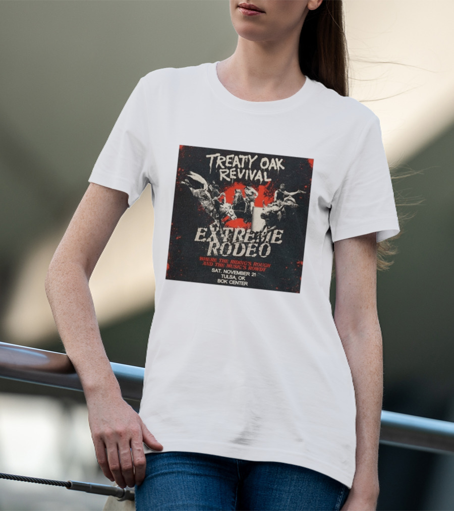 Treaty Oak Revival Extreme Rodeo Tulsa OK November 21 Bok Center Event T-Shirt