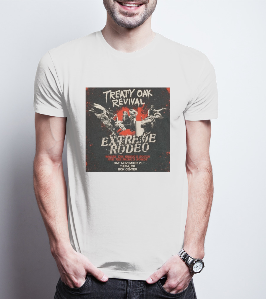 Treaty Oak Revival Extreme Rodeo Tulsa OK November 21 Bok Center Event T-Shirt