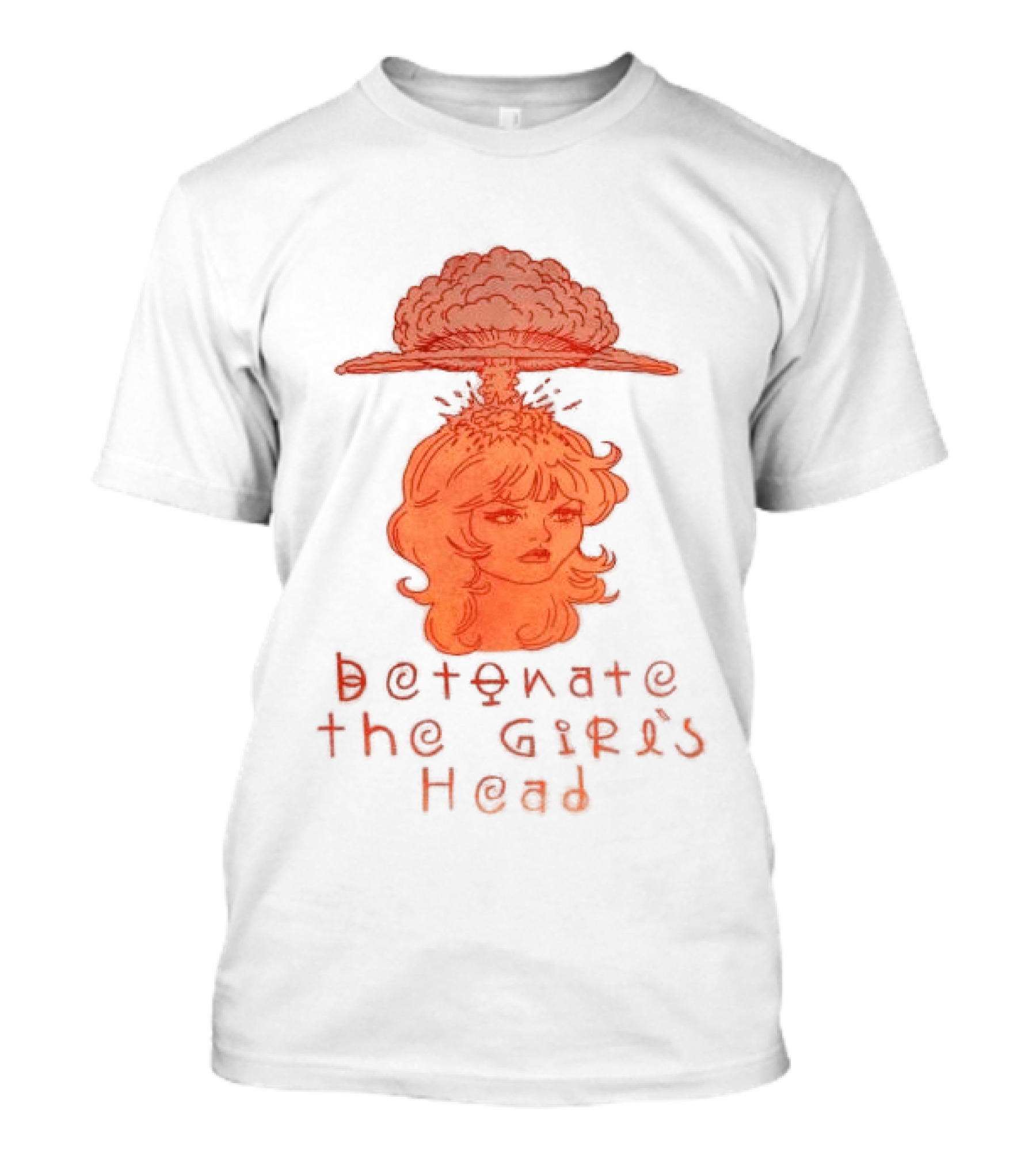 Hydeforce Store Detonate The Girl's Head Oat Dye T-Shirt