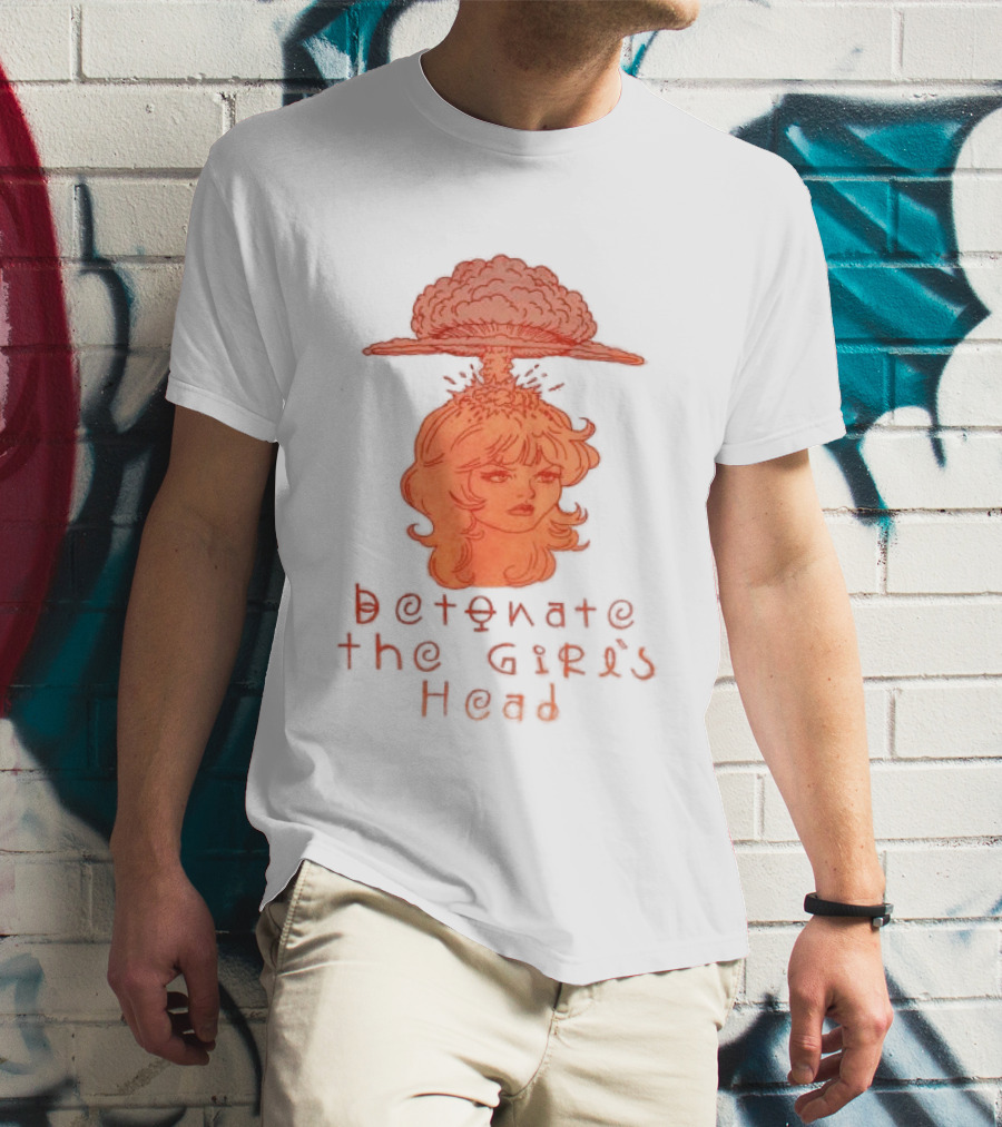 Hydeforce Store Detonate The Girl's Head Oat Dye T-Shirt