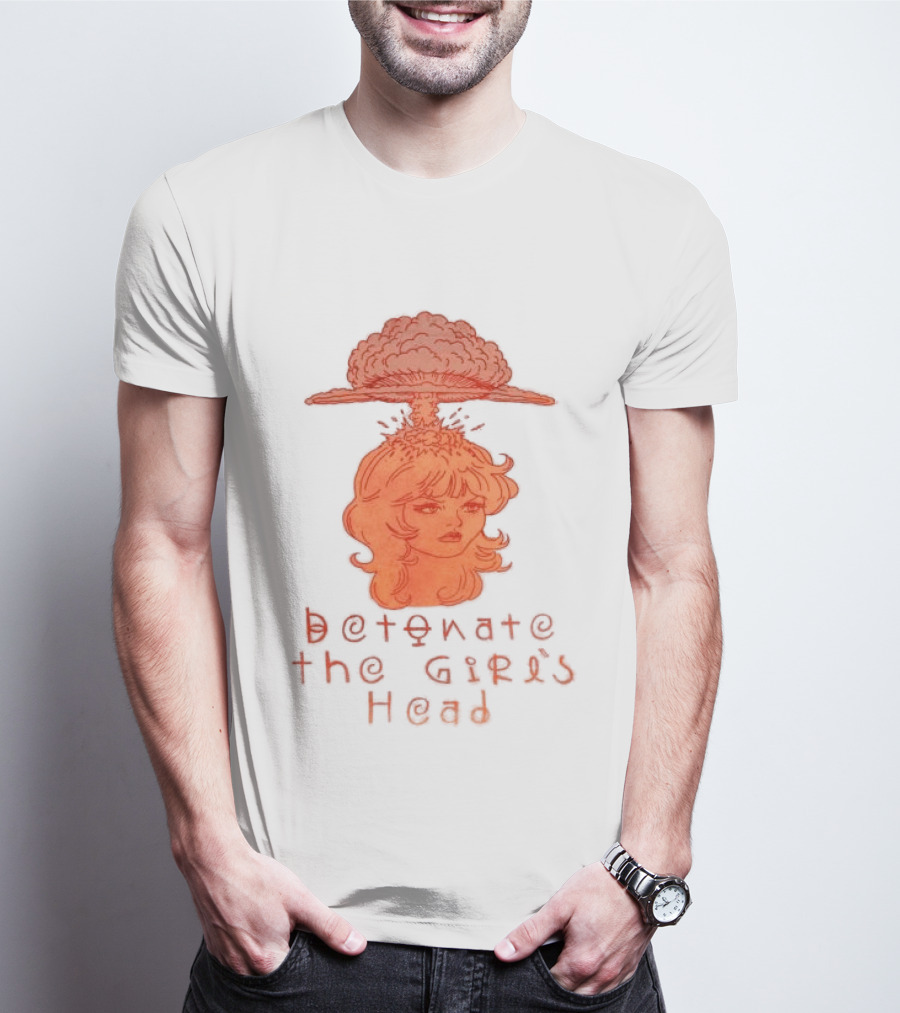 Hydeforce Store Detonate The Girl's Head Oat Dye T-Shirt
