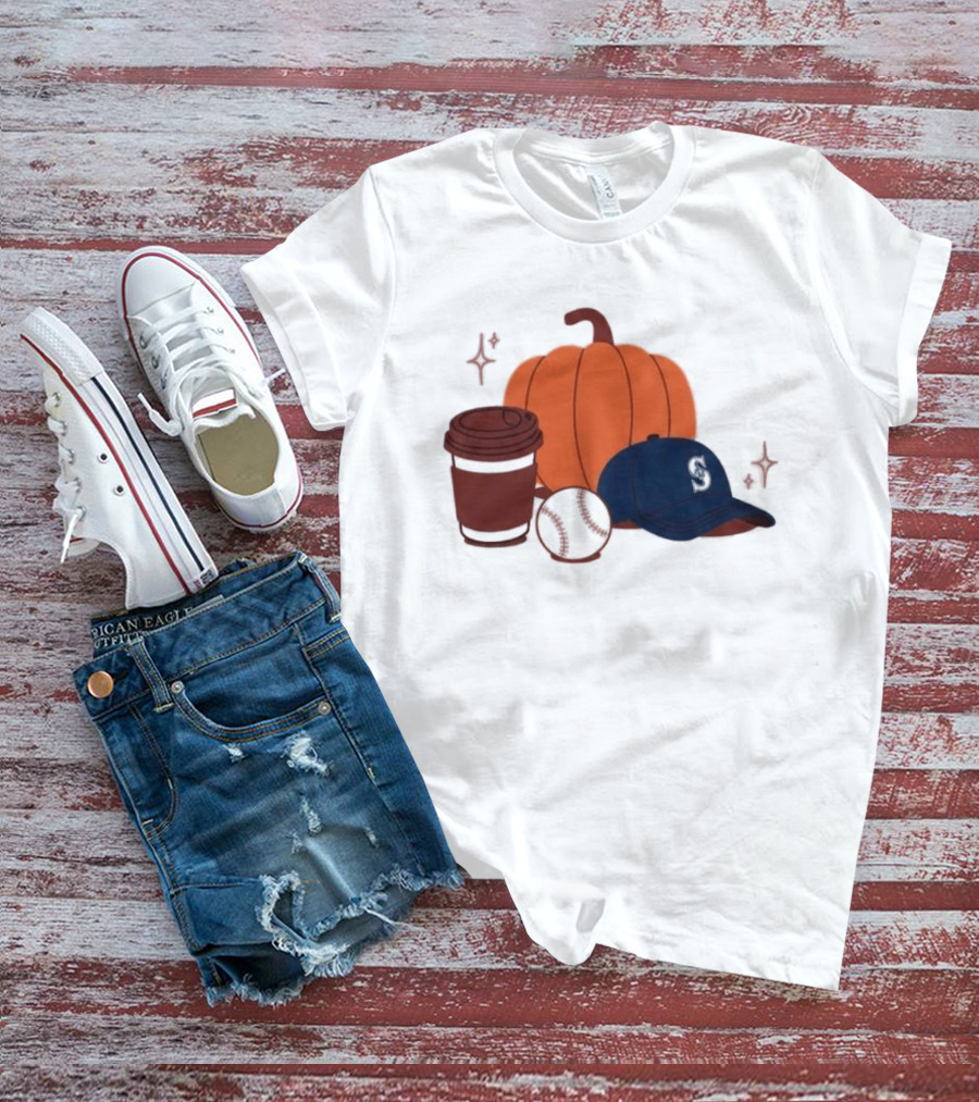 Mariners Pumpkinpalooza Coffee Baseball Cap Pumpkin T-Shirt