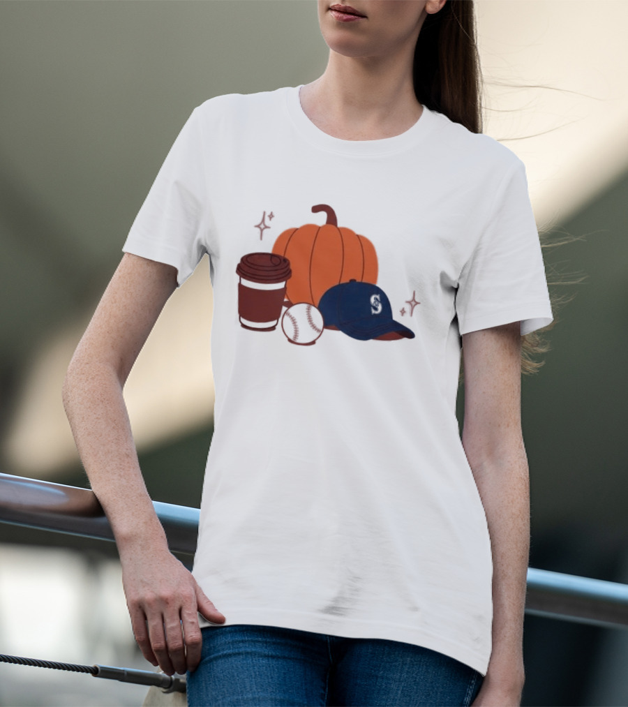 Mariners Pumpkinpalooza Coffee Baseball Cap Pumpkin T-Shirt