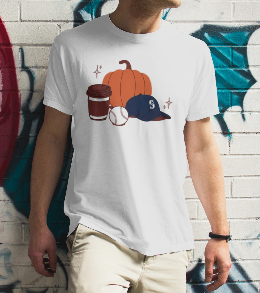Mariners Pumpkinpalooza Coffee Baseball Cap Pumpkin T-Shirt