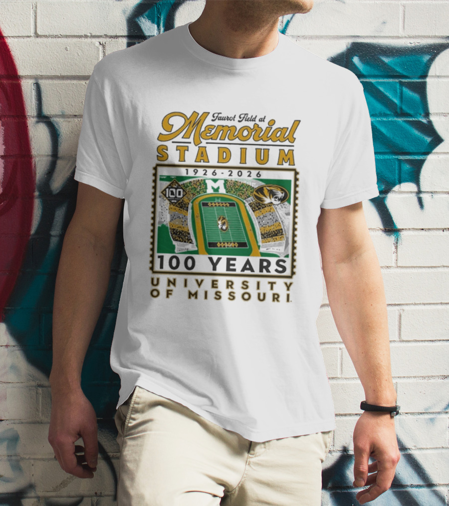 Faurot Field Memorial Stadium 1926 2026 Centennial University Of Missouri 100 Years T-Shirt
