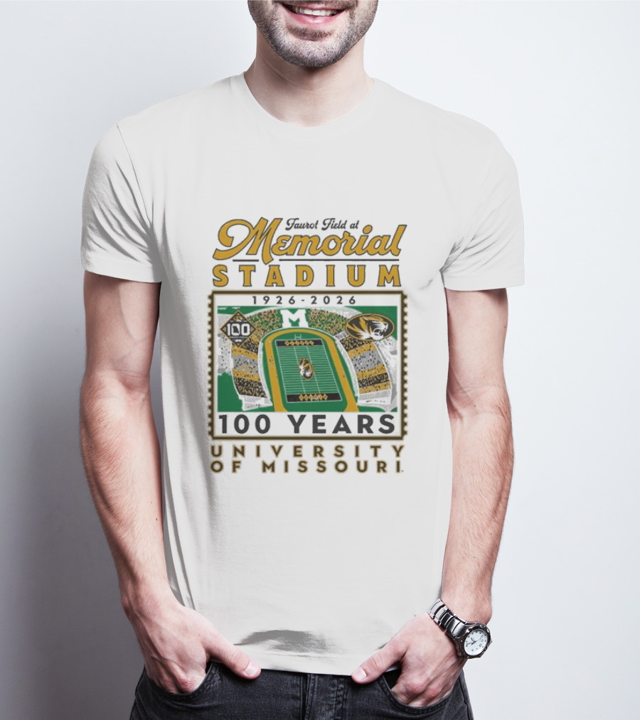 Faurot Field Memorial Stadium 1926 2026 Centennial University Of Missouri 100 Years T-Shirt