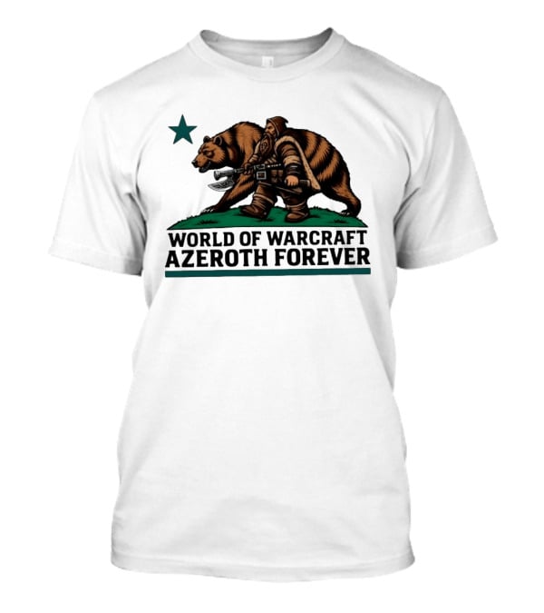 World Of Warcraft Azeroth Forever Dwarf With Bear Companion T-Shirt