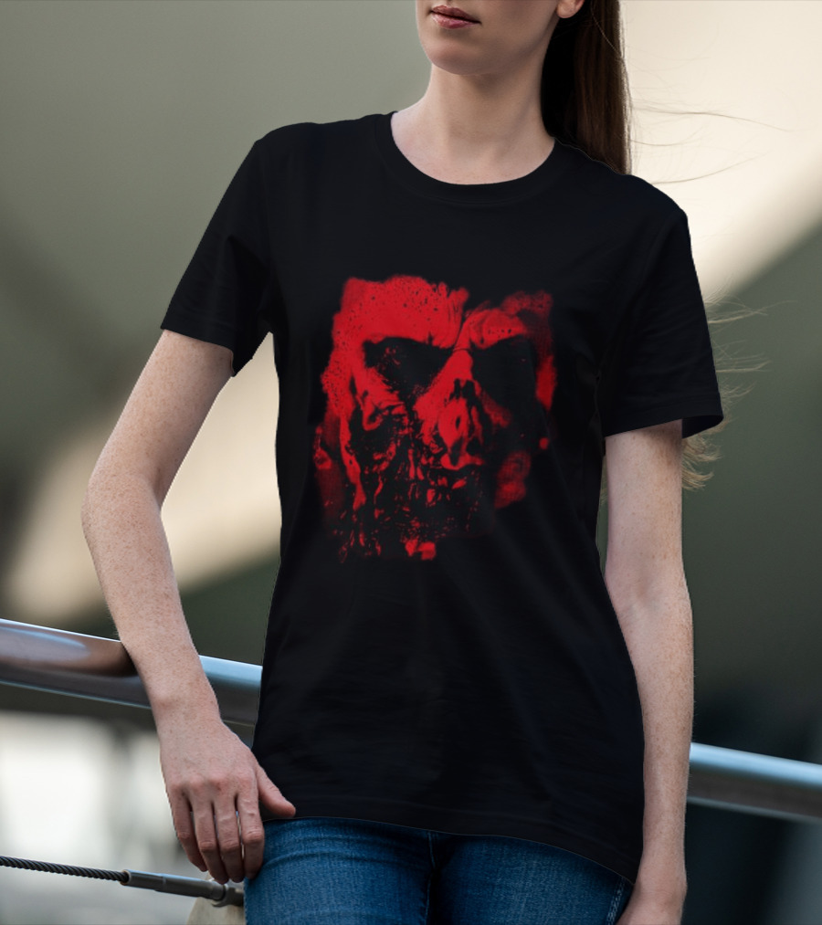 Heavy Spoilers Shop Infected Skull Horror Face T-Shirt