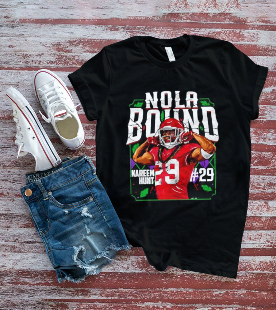 NOLA Bound Kareem Hunt Kansas City Chiefs #29 Jersey Football T-Shirt