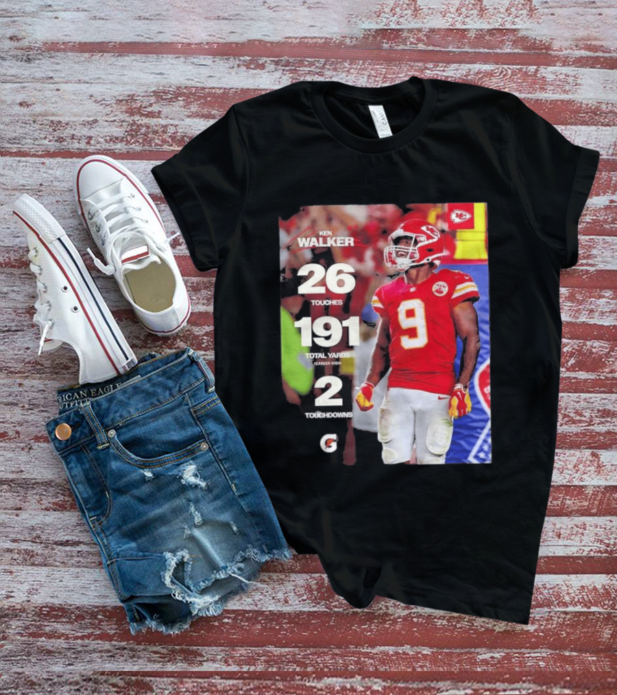Ken Walker Kansas City Chiefs Career High 26 Touches 191 Total Yards 2 Touchdowns T-Shirt