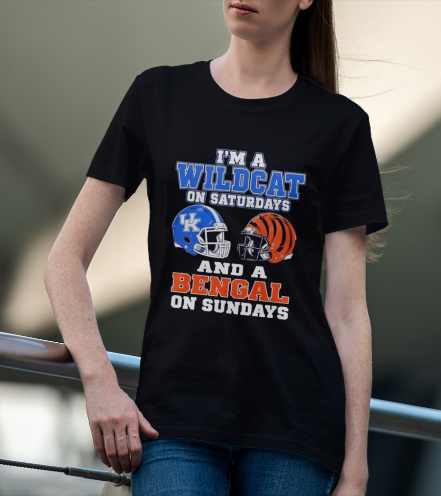 I'm A Wildcat UK Helmet Saturdays Bengal Helmet Sundays T-Shirt