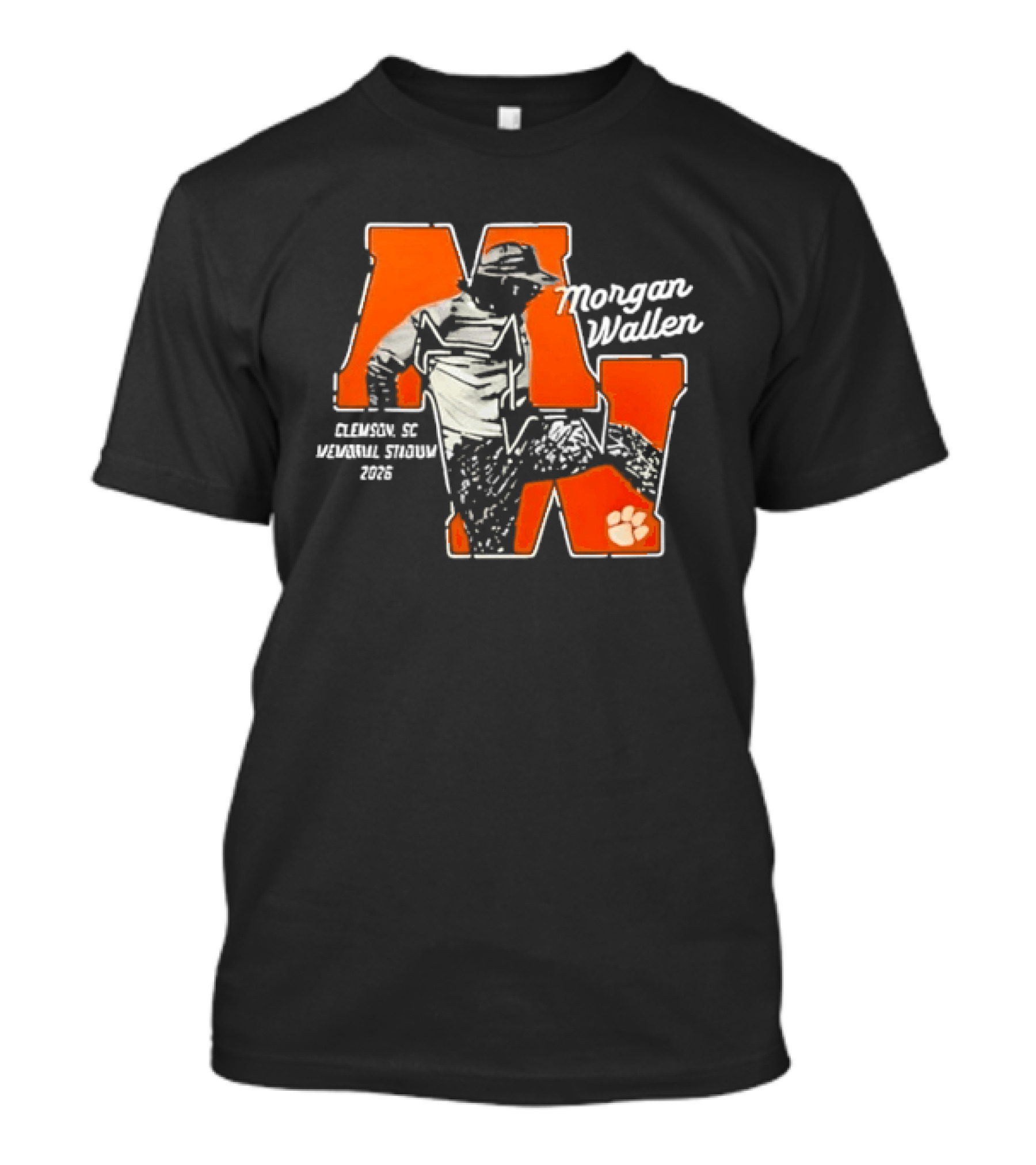 Morgan Wallen Clemson SC Memorial Stadium 2026 Tour Concert Tiger Paw T-Shirt