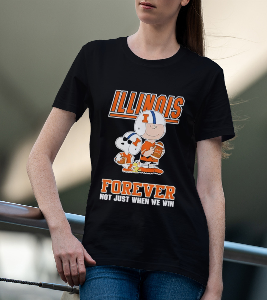 Illinois Fighting Illini Charlie Brown Forever Not Just When We Win T-Shirt