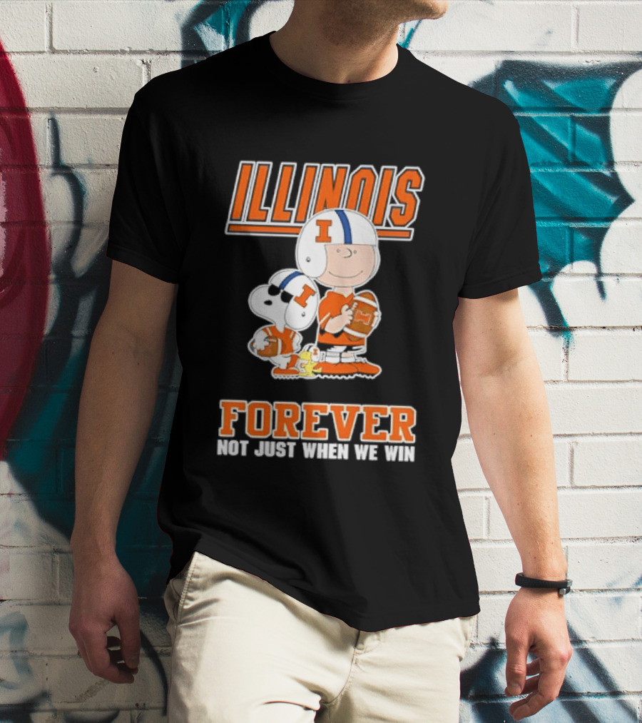 Illinois Fighting Illini Charlie Brown Forever Not Just When We Win T-Shirt